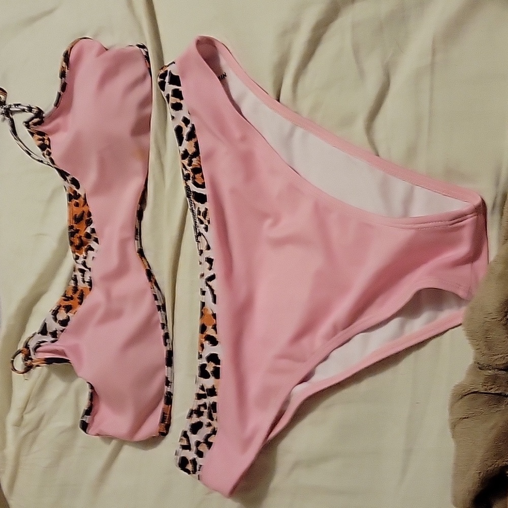 Pink Cheetah Bikini from Shein size 2XL